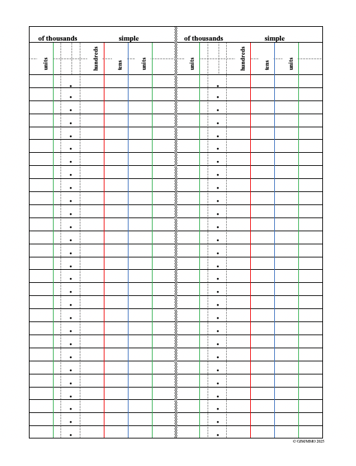 Small Bead Frame Paper (US Letter Size)