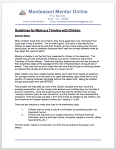 Guidelines for Making a Timeline with Children